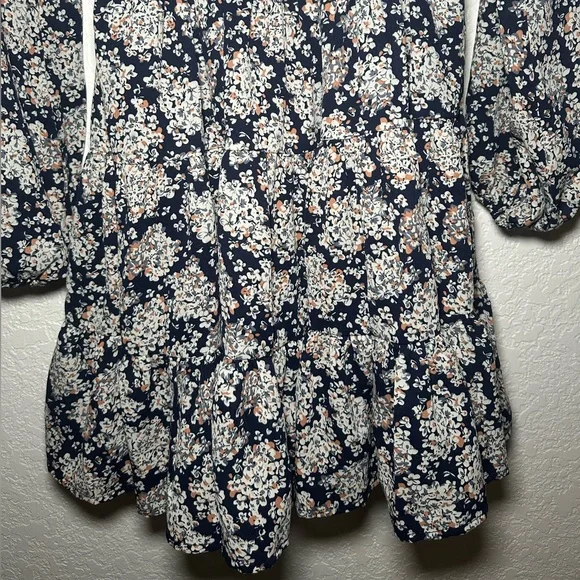 VICI Posy Floral Front Knot Tie Tiered Mini Blue Size Medium Women Dress - Picture 10 of 10